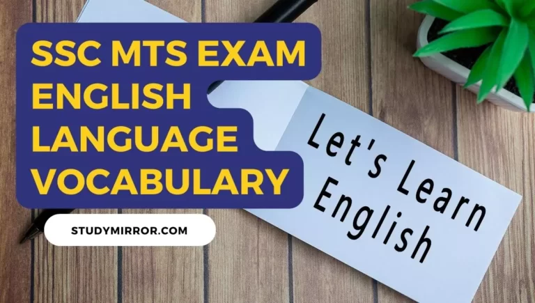 SSC MTS Exam English Language Vocabulary